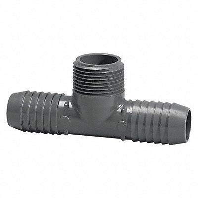 GRAINGER 1403010 Male Adaptor Tee 1 in PVC 200 psi Grey