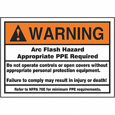 ACCUFORM LELC387 Arc Flash Label 5 inx7 in Vinyl