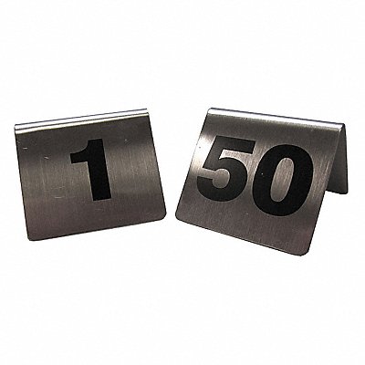 TABLECRAFT PRODUCTS COMPANY T150 Number Tent 2 1/2 in W Silver PK50