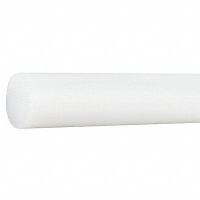 GRAINGER 22JL40 Plastic Rod HDPE 1/2 Dia 4ftL Off-White