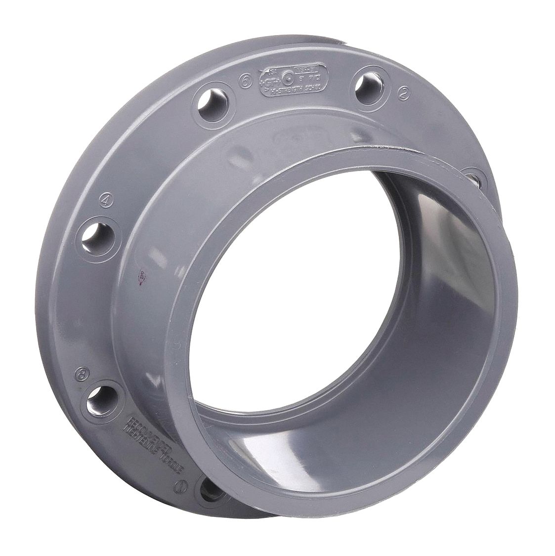 GRAINGER 851080 Flange 8 in Schedule 80 Socket Grey