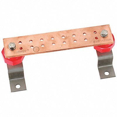 HUBBELL PREMISE WIRING HBBB14210A Busbar Copper Grounding Bar L 10in
