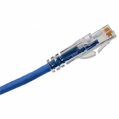 HUBBELL PREMISE WIRING HC6AB03 Patch Cord Cat 6A Clear Boot Blue 3 ft.