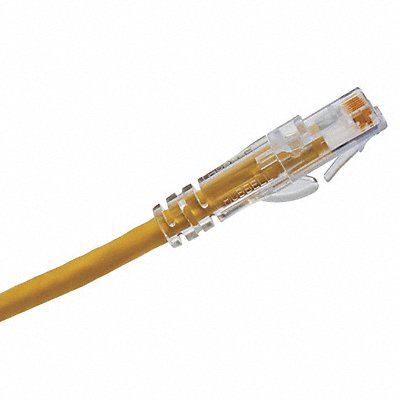 HUBBELL PREMISE WIRING HC6AY07 Patch Cord Cat 6A Clear Boot Yellow 7ft.