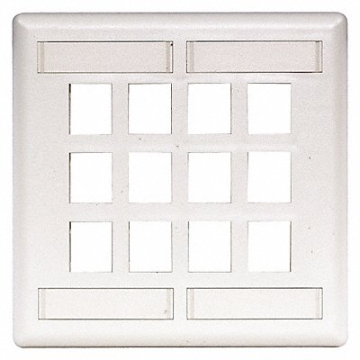HUBBELL PREMISE WIRING IFP212W Plate 12 Ports White Flush