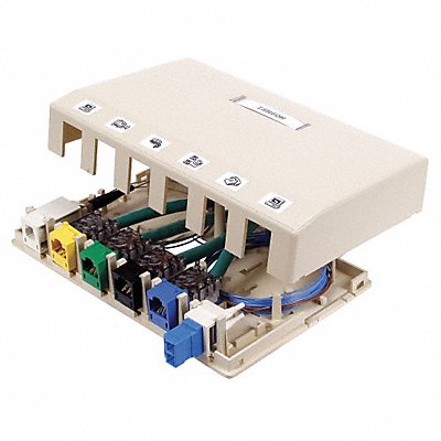 HUBBELL PREMISE WIRING HSB6OW Surface Mount Box 6 Ports Office White