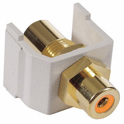 HUBBELL PREMISE WIRING SFRCORFFOW Inline Coupler RCA Duplex Light Almond