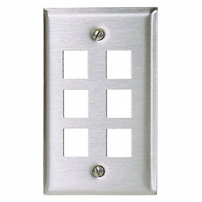 HUBBELL PREMISE WIRING SSF16 Plate 6 Ports Grey Wall