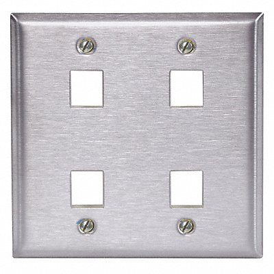 HUBBELL PREMISE WIRING SSF204 Plate 4 Ports Grey Wall
