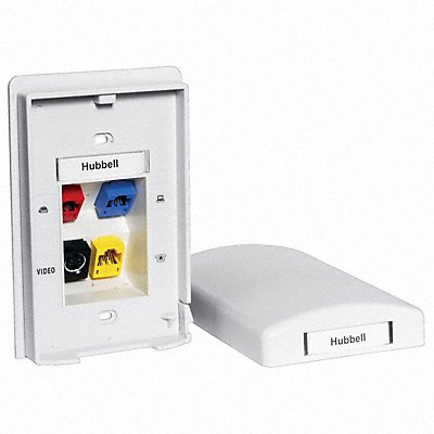 HUBBELL PREMISE WIRING TPF1W Plate 4 Ports White