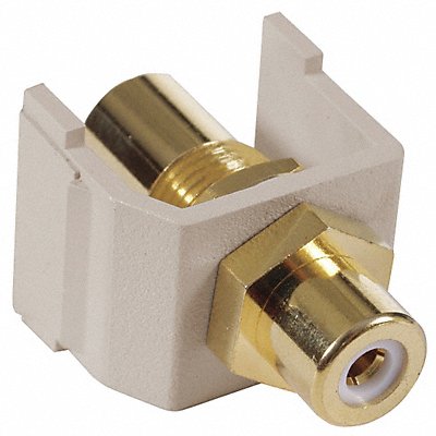 HUBBELL PREMISE WIRING SFRCWFFAL Inline Coupler RCA Duplex Almond