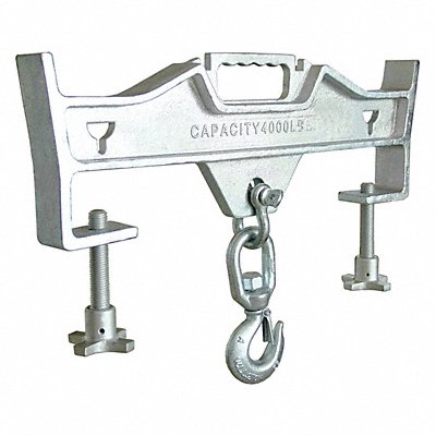 GRAINGER 22MW67 Forklift Lifting Hook 4 000 lb Silver