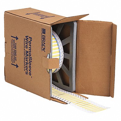 BRADY 3PS1252YL Wire Marking Sleeves Yellow 2 In W