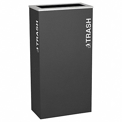 GRAINGER 22N299 Garbage Can Rectangular 17 gal Black