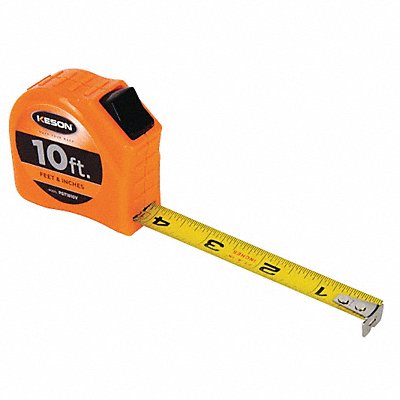 KESON PGT1810V Tape Measure 5/8 In x 10 ft Orange In/Ft