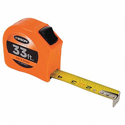 KESON PGT1833V Tape Measure 1 In x 33 ft Orange In./Ft.