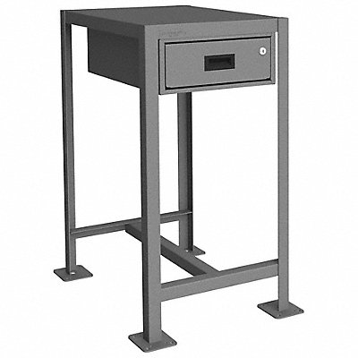 DURHAM MFG MTD1824362K195 Fixed Work Table Steel 24 W 18 D
