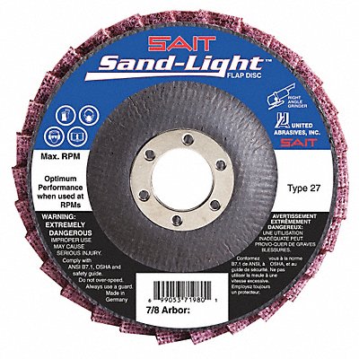 UNITED ABRASIVES-SAIT 71982 Flap Disc 4.5 D 7/8 Arbor