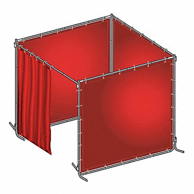 GRAINGER 22RP04 J4046 Welding Booth Kit 6 ft W 6 ft H Red