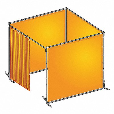 GRAINGER 22RP07 J4047 Welding Booth Kit 8 ft W 6 ft H Yellow
