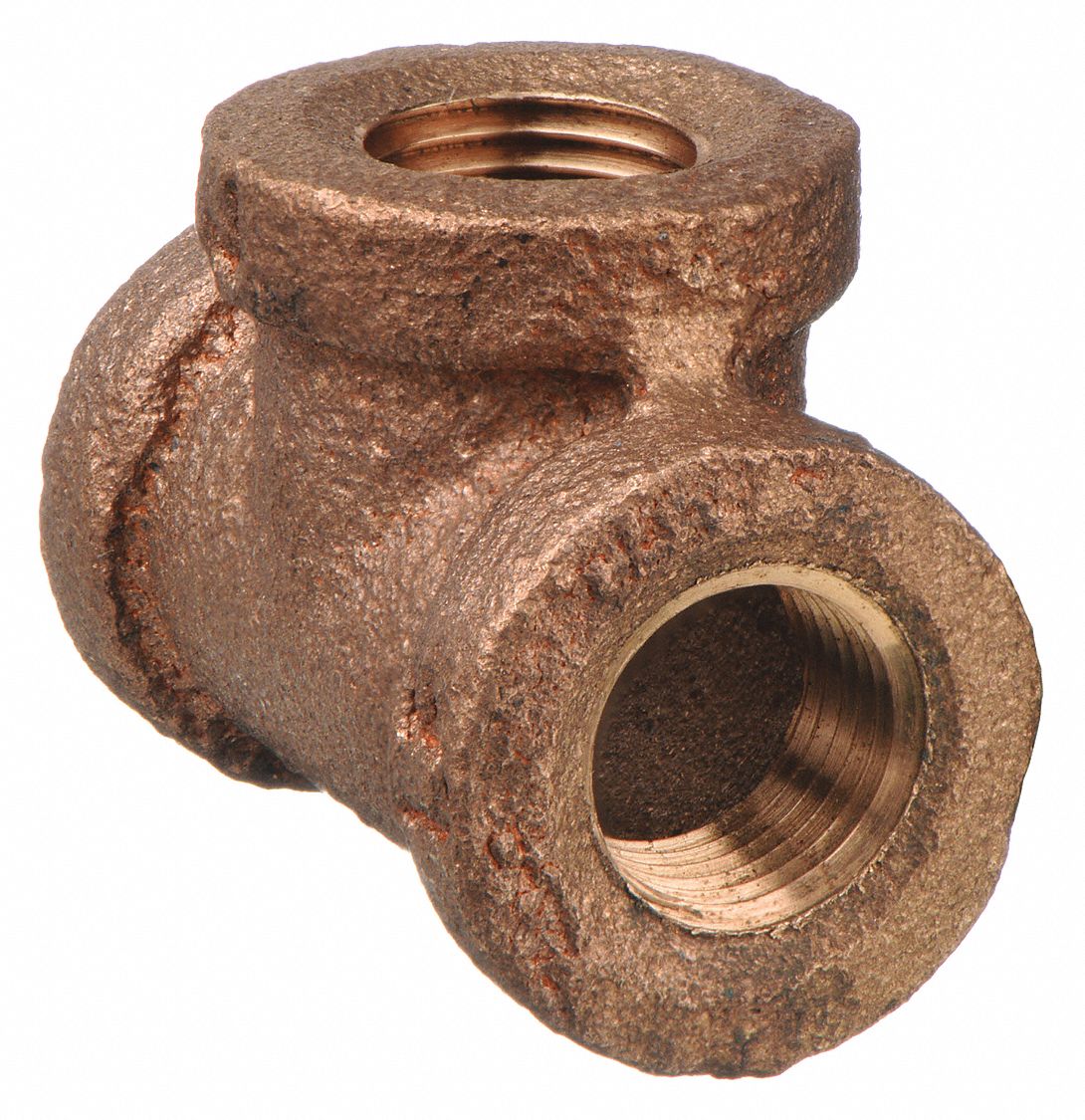 GRAINGER 22UL16 Tee Brass 1/8 in Pipe Size Female NPT