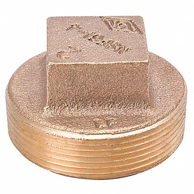 GRAINGER 22UL32 Square Head Plug Brass 1/8 in MNPT