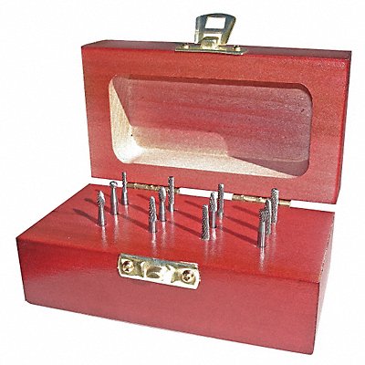GRAINGER 310120001 Carbide Burr Set Double Cut 1/8 12pc