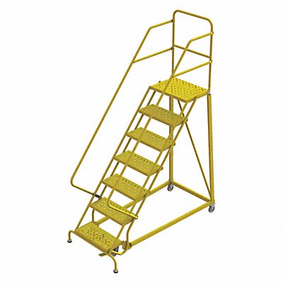 TRI-ARC KDEC107246Y Rolling Ladder Steel Safety Angle 7-Step