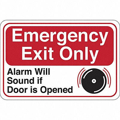 PARTNERS BRAND SN200 Emergency Exit Only Facility Sign 6 x9