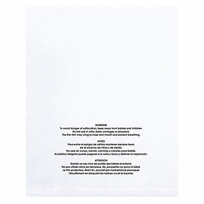 PARTNERS BRAND PBM09121100 Flat Suffocation Warning Bag 9x12 PK100