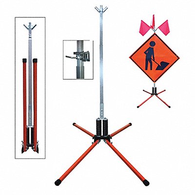 DICKE STF18RUB Sign Stand Steel 84 in Maximum Mast H