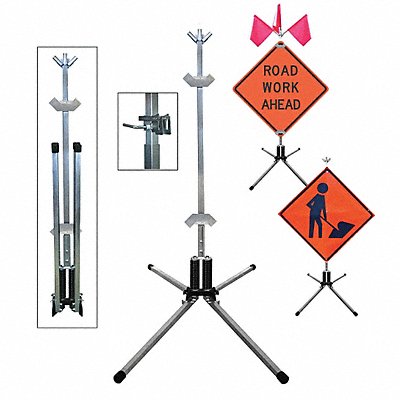 DICKE TF18RGRU Sign Stand Aluminum 84 in Maximum Mast H