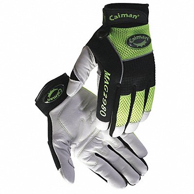 CAIMAN 29806 Mechanics Gloves White/Hi-Vis Lime XL PR