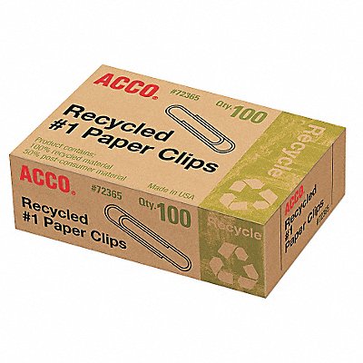 ACCO ACC72365 Paper Clip Silver Steel Wire PK1000
