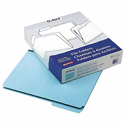 GRAINGER PFX9200T13 Letter File Folders Blue PK25