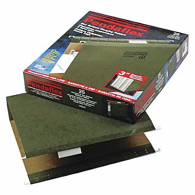GRAINGER PFX4152X3 Box Hanging File Folder Std Green PK25