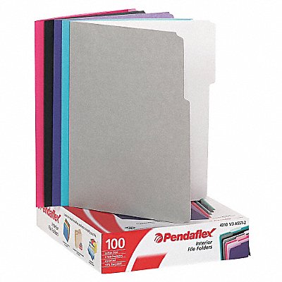 GRAINGER PFX421013ASST2 Letter File Folders Assorted PK100
