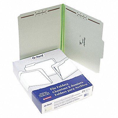 GRAINGER PFX17178 Letter File Folders Green PK25