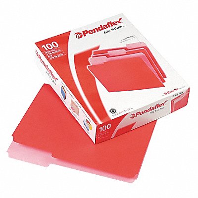 GRAINGER PFX15213RED Letter File Folders Red/Light Red PK100