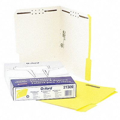 GRAINGER PFX21309 Letter File Folders Yellow PK50