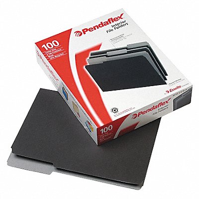 GRAINGER PFX421013BLA Letter File Folders Black PK100