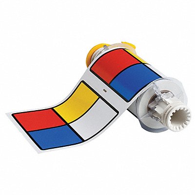 BRADY 130810 Label Red/Yellow/Blue/White 6x6In Vinyl