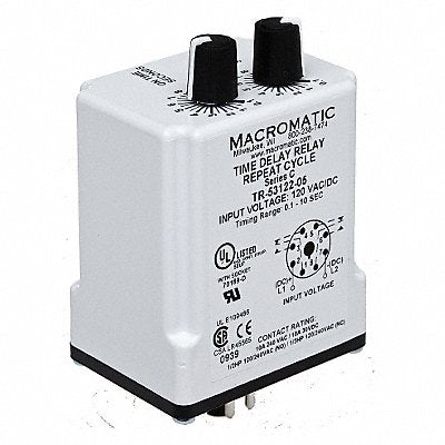 MACROMATIC TR5512810 H7837 Single Function Time Delay Relay 24VAC/DC 8Pins