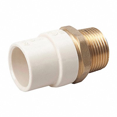 GRAINGER 164303NL Adaptor Brass 1/2 in Metal Pipe Size