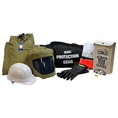 CHICAGO PROTECTIVE APPAREL AG40S H5441 Arc Flash Jacket and Bib Kit Olive S