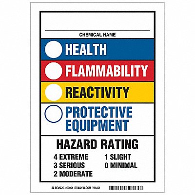 BRADY 60051 Chemical Label Hazard Materail ID Guide