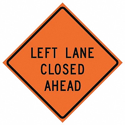 EASTERN METAL SIGNS AND SAFETY 669C48MFOLL G7238 Lane Closed Traffic Sign 48 x 49