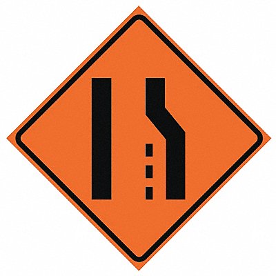 EASTERN METAL SIGNS AND SAFETY 669C48NRVFORS G7244 Lane Ends Traffic Sign 48 x 48