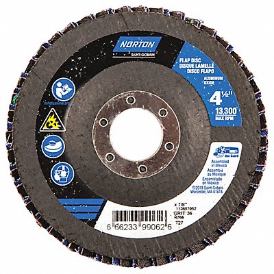 NORTON 66623399062 Fiber Disc 4 1/2 in Dia 7/8in Arbor