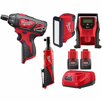 MILWAUKEE TOOL EQUIPMENT 240120,2367,2475,2457,2420X2,2401 M12 7-Tool Combo Kit